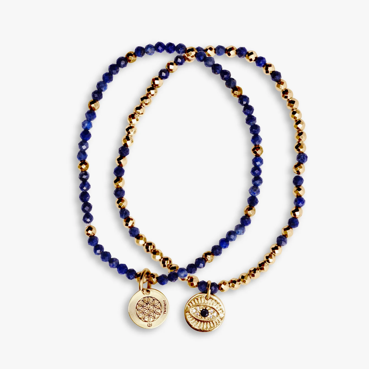 Gold Hematite, Lapis buy Lazuli, and Crystal Bracelet